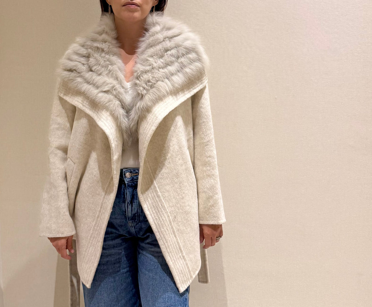 ALPACA AND FOX COAT BEIGE
