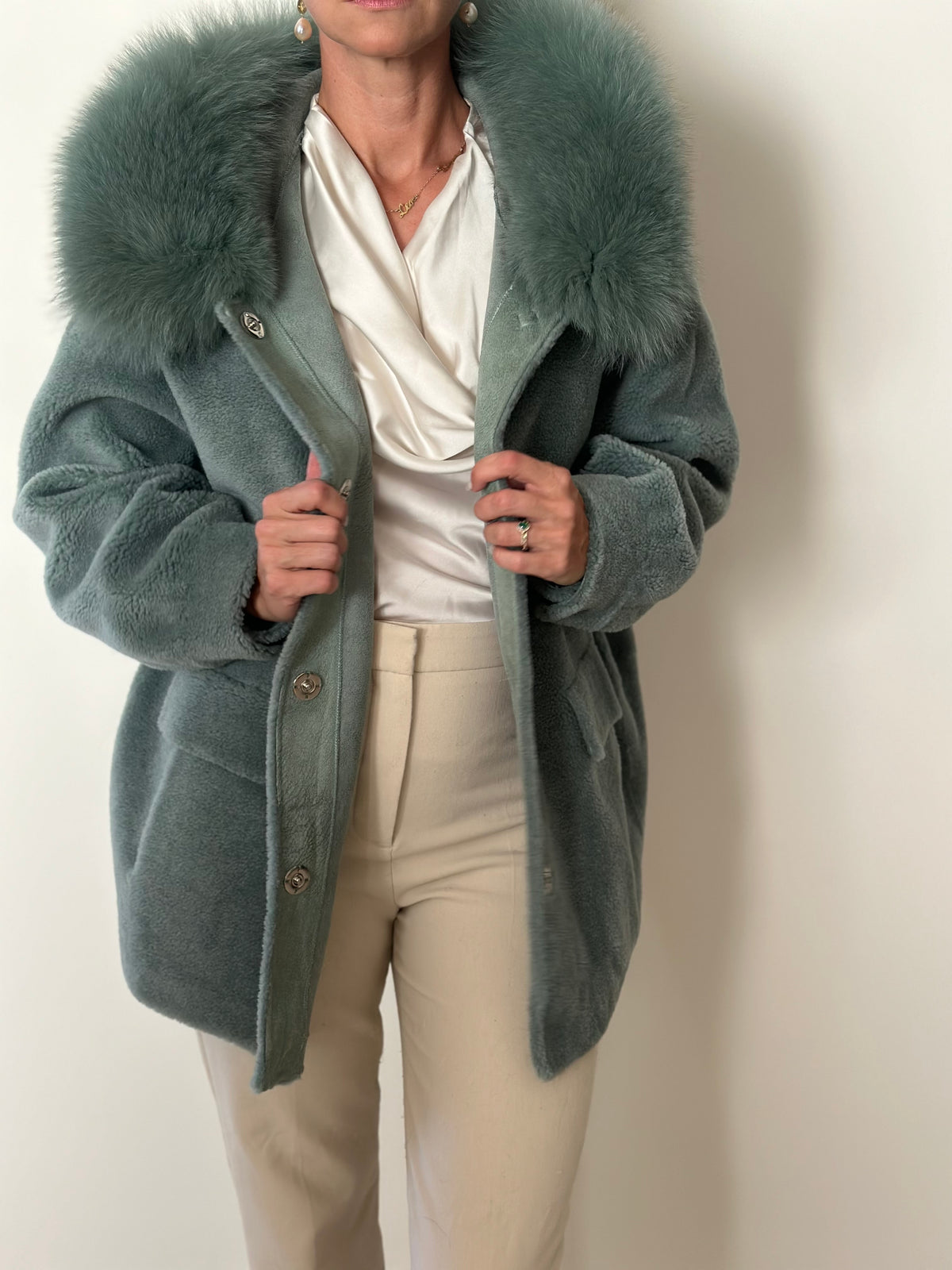 LONG WOOL AND FOX JACKET