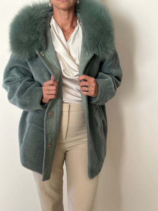 LONG WOOL AND FOX JACKET
