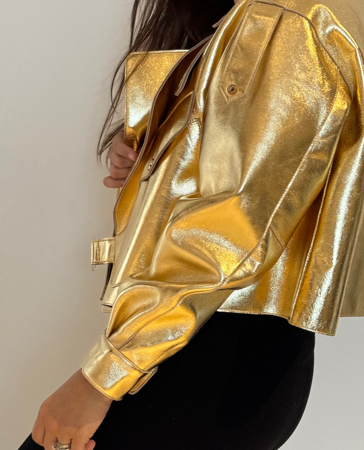 METALLIC LEATHER JACKET