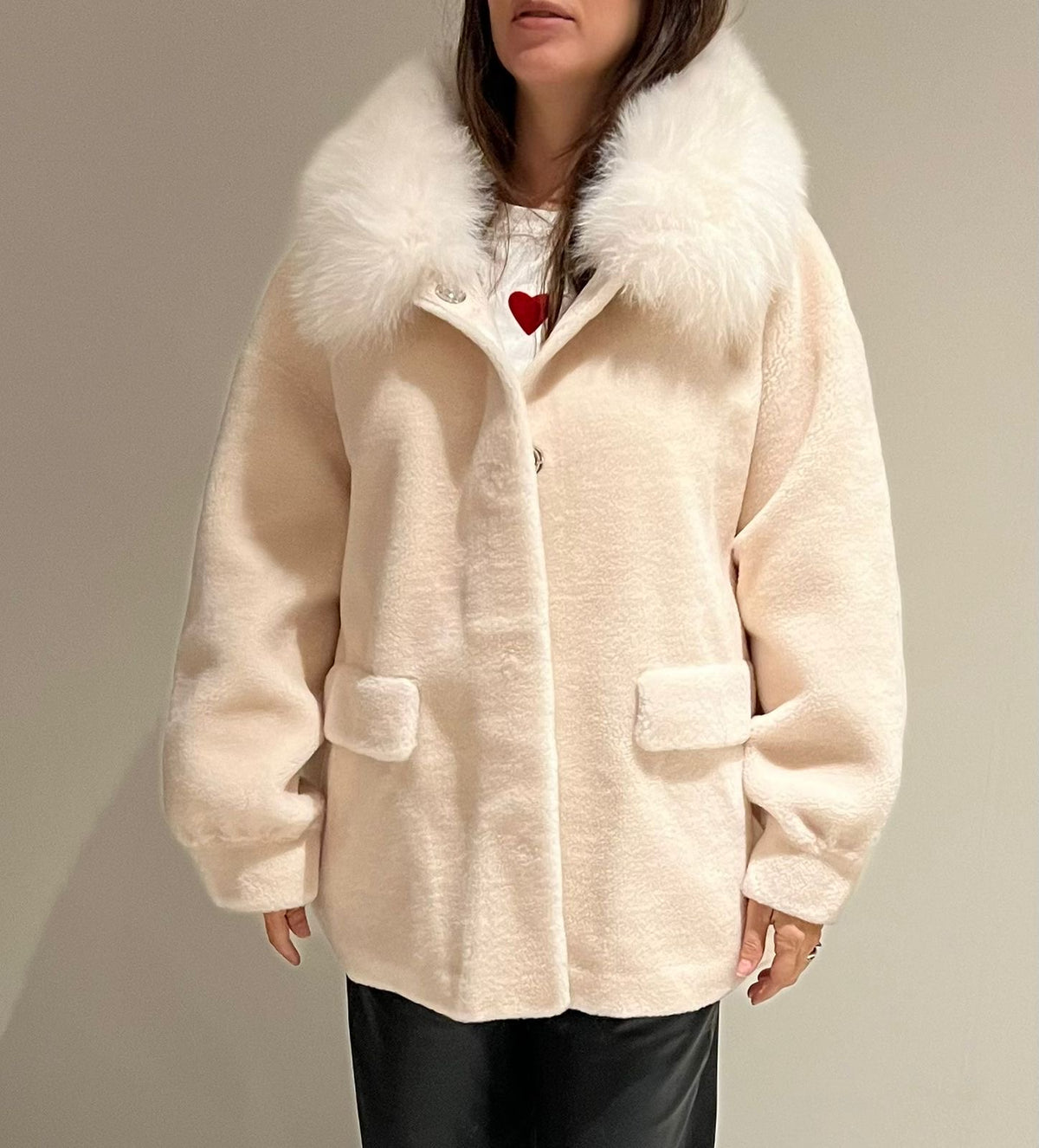 LONG WOOL AND FOX JACKET