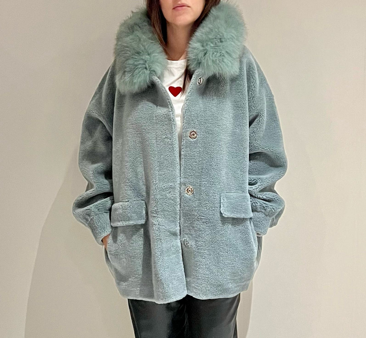 LONG WOOL AND FOX JACKET