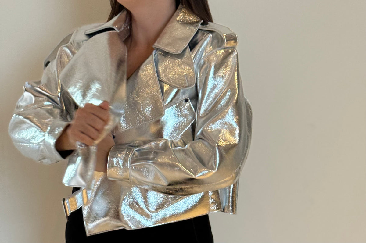 METALLIC LEATHER JACKET