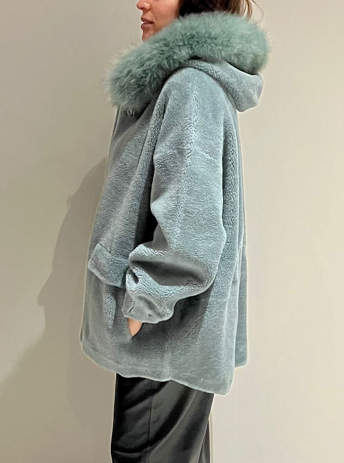 LONG WOOL AND FOX JACKET