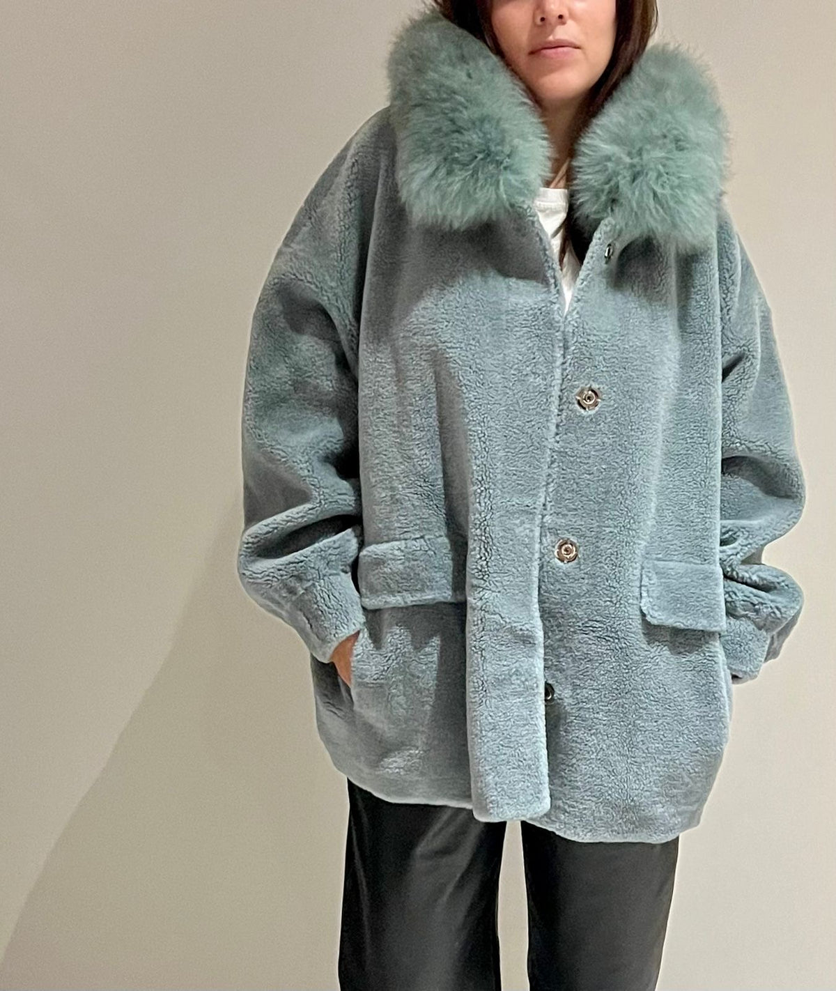 LONG WOOL AND FOX JACKET