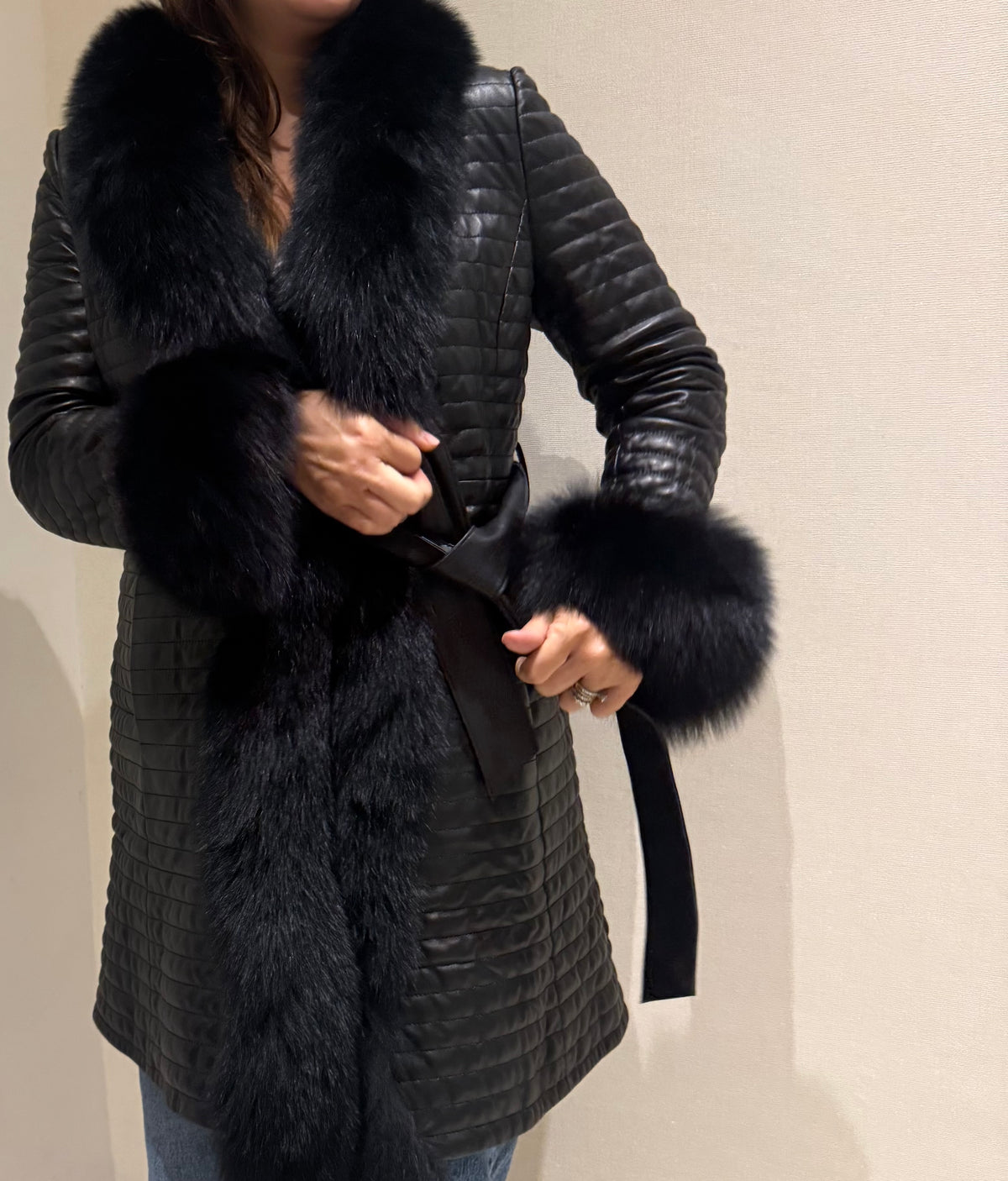 LONG LAMB AND FOX COAT