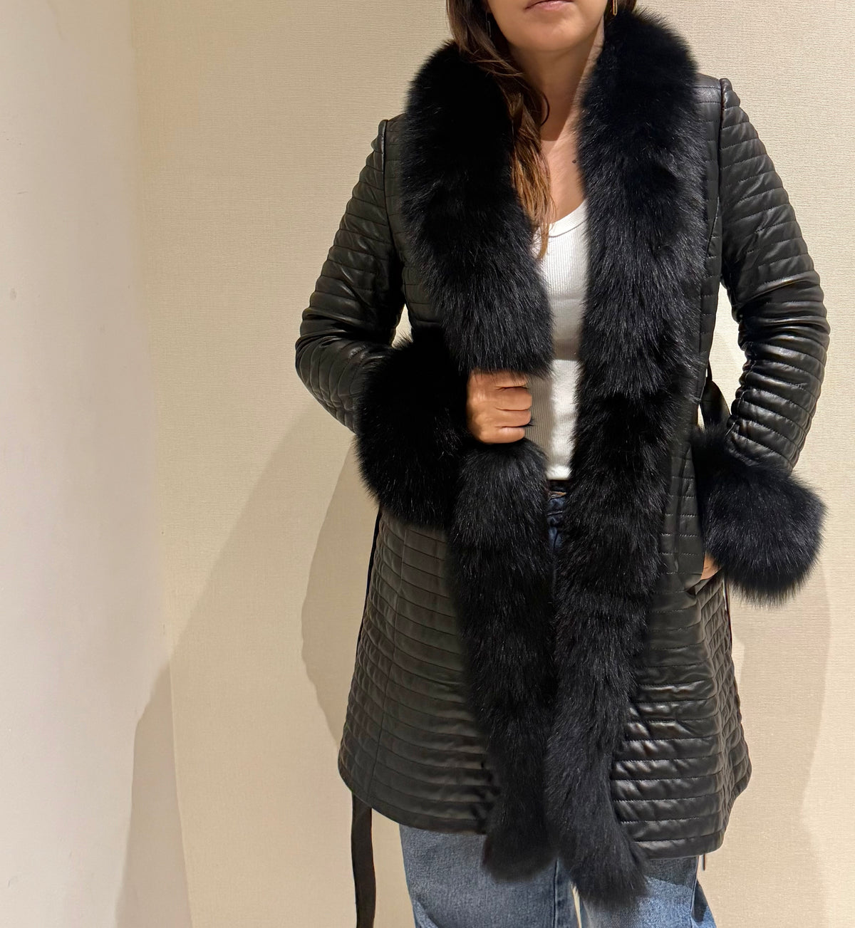 LONG LAMB AND FOX COAT