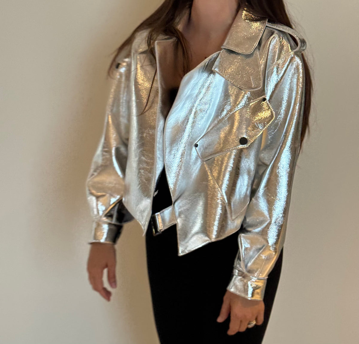 METALLIC LEATHER JACKET