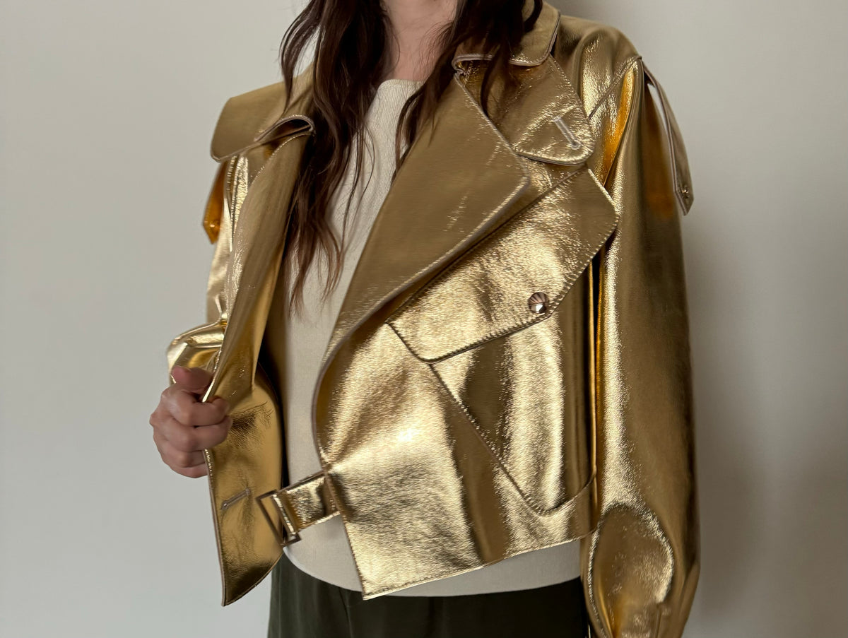 METALLIC LEATHER JACKET
