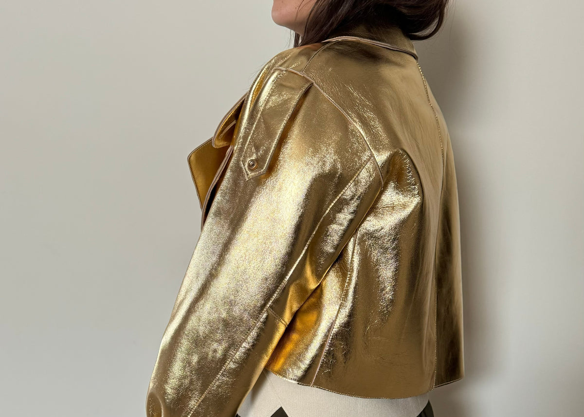 METALLIC LEATHER JACKET