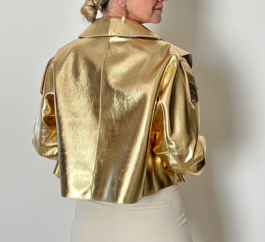 METALLIC LEATHER JACKET