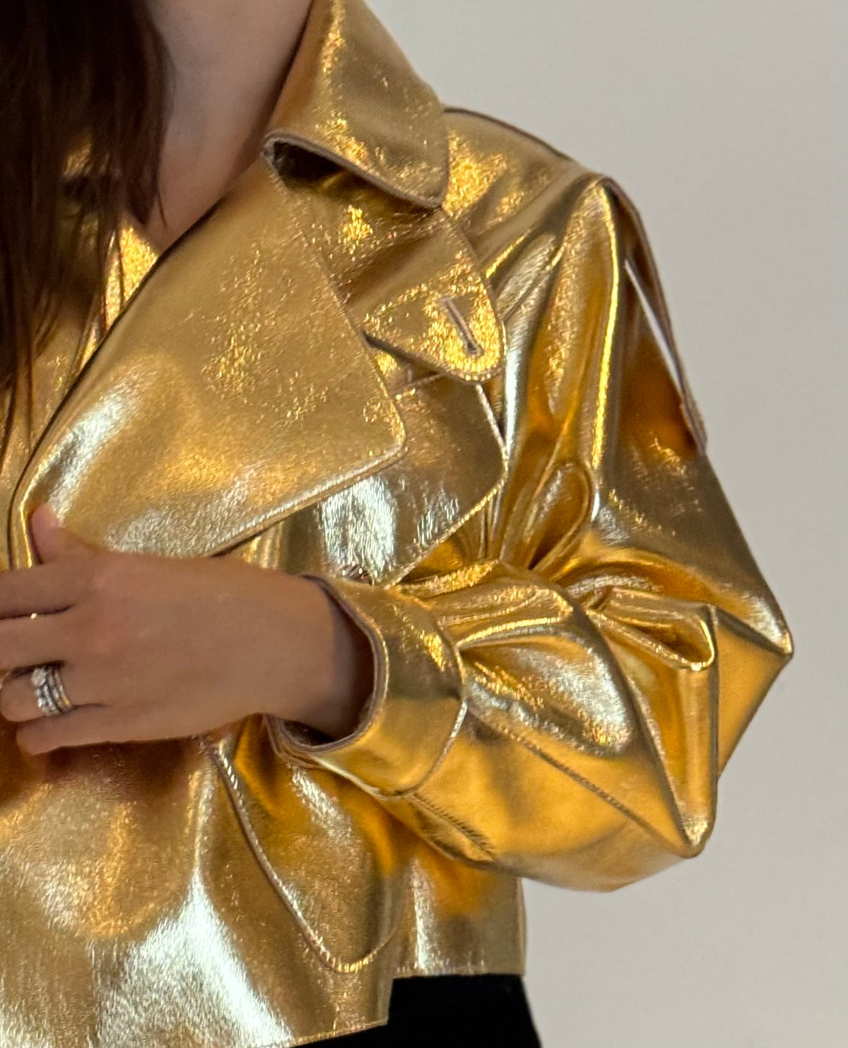 METALLIC LEATHER JACKET