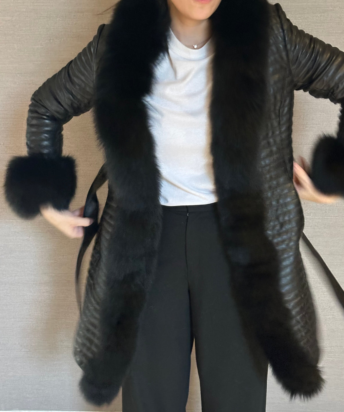 LONG LAMB AND FOX COAT