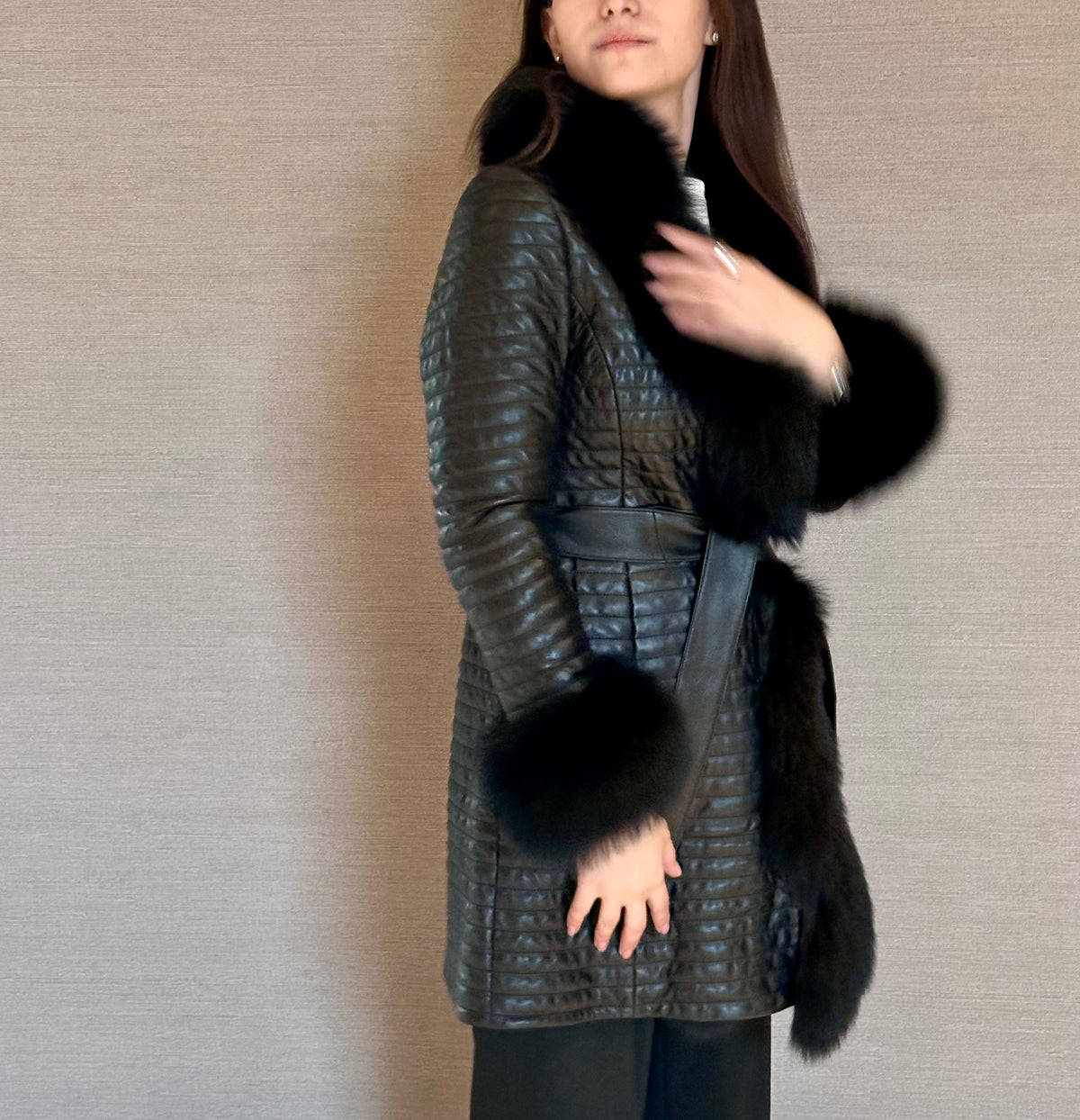 LONG LAMB AND FOX COAT