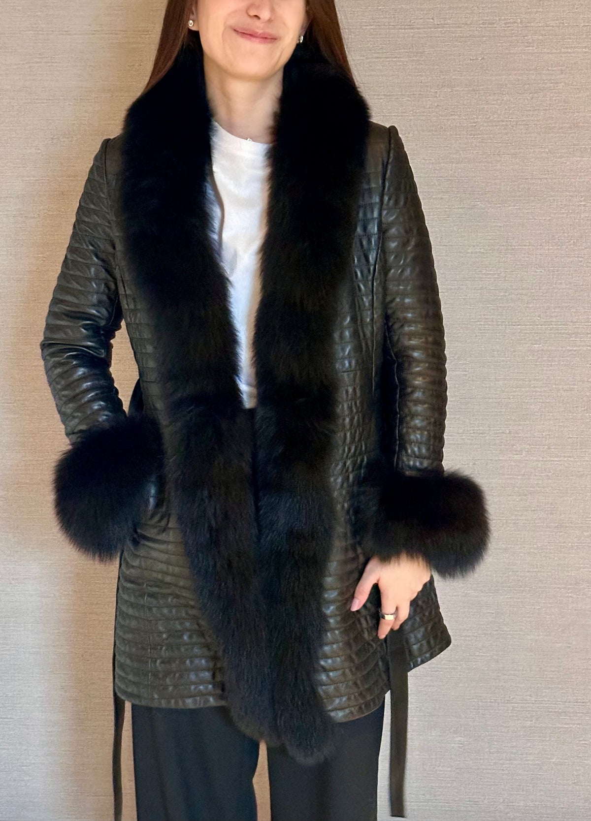 LONG LAMB AND FOX COAT