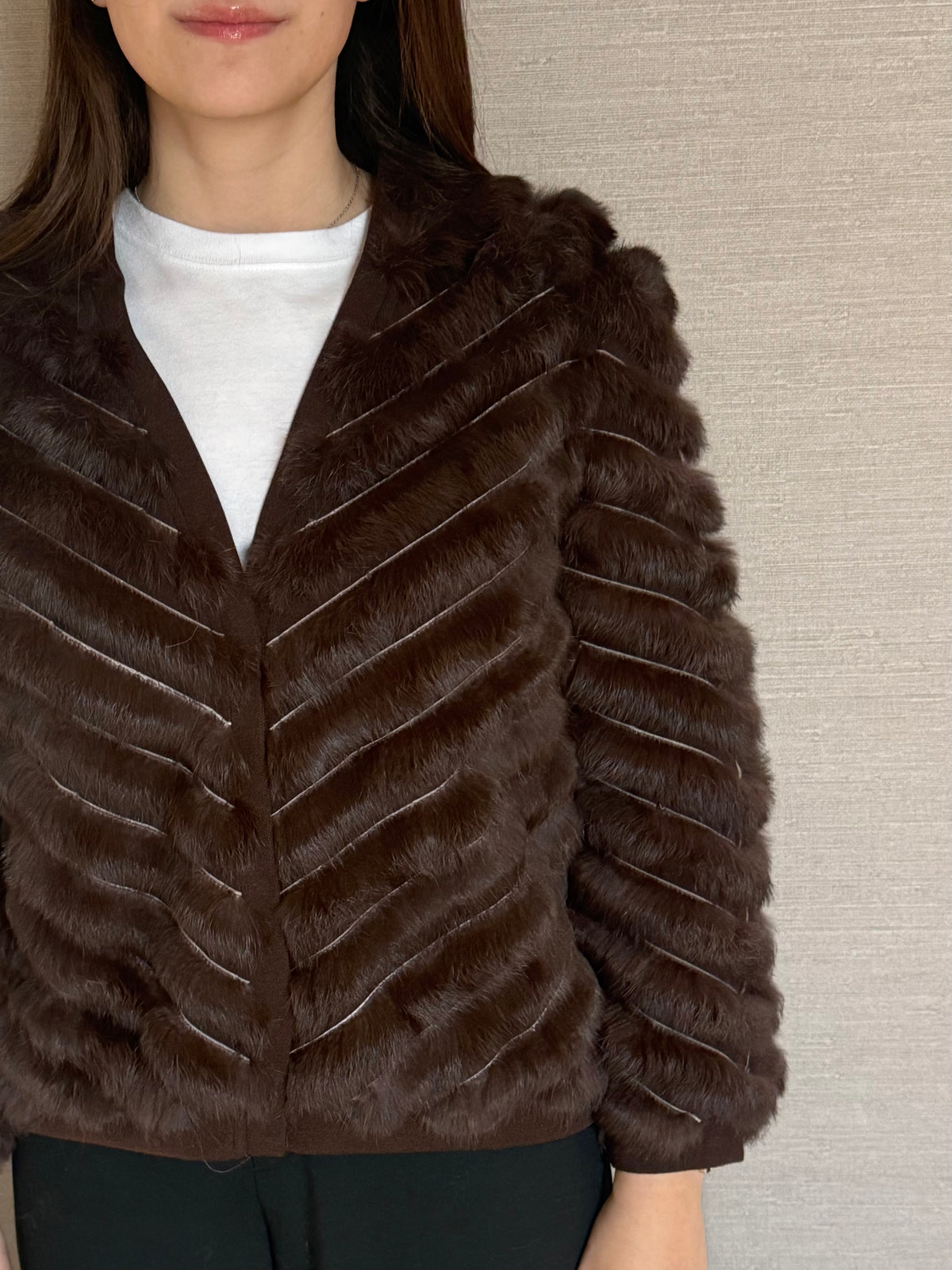FULL RABBIT CARDIGAN CHOCOLATE BROWN