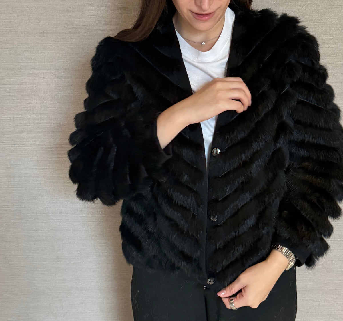 FULL RABBIT CARDIGAN BLACK