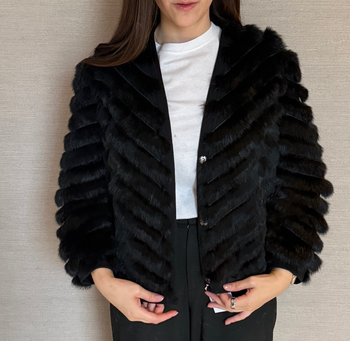 FULL RABBIT CARDIGAN BLACK